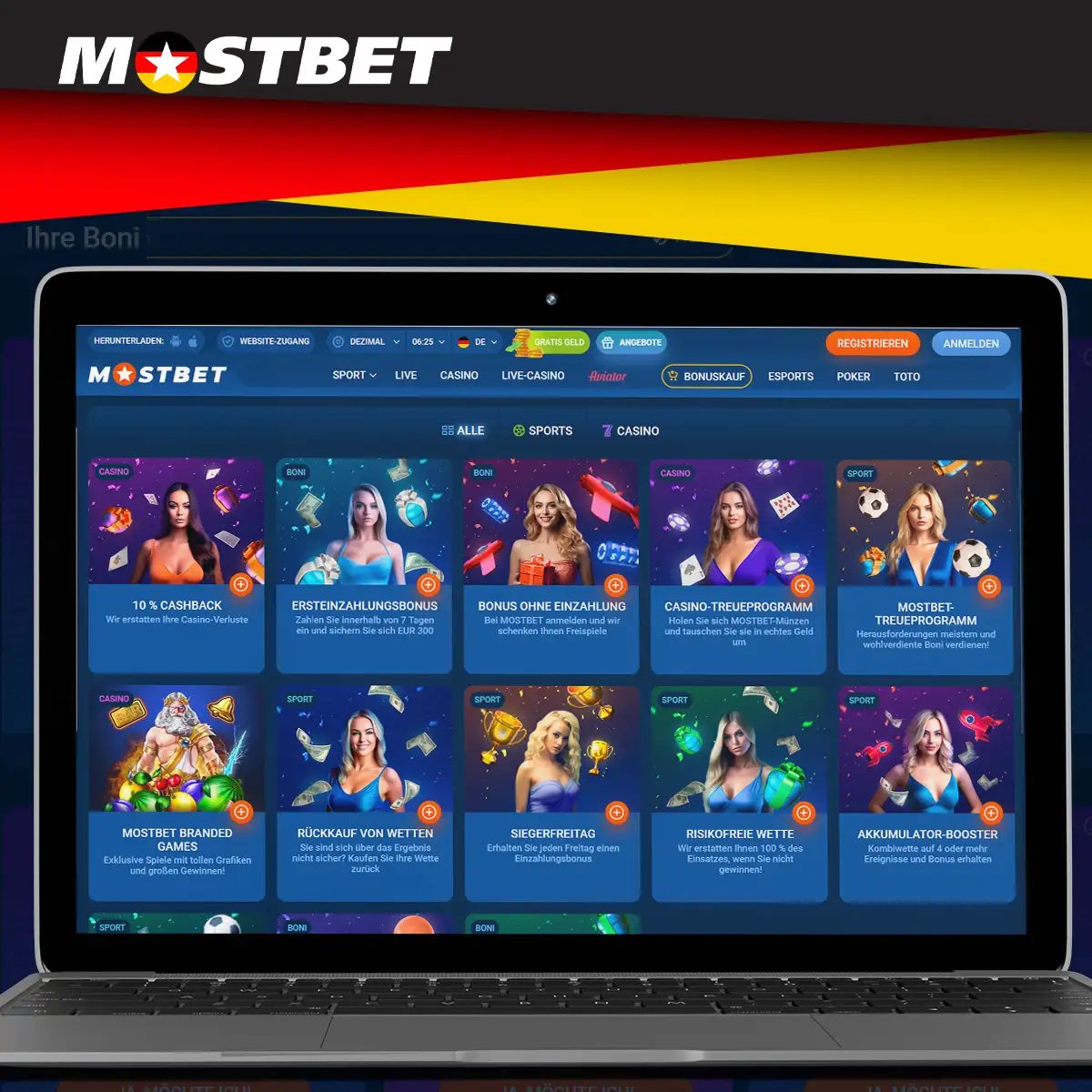 Große Auswahl an Boni auf der Mostbet-Plattform