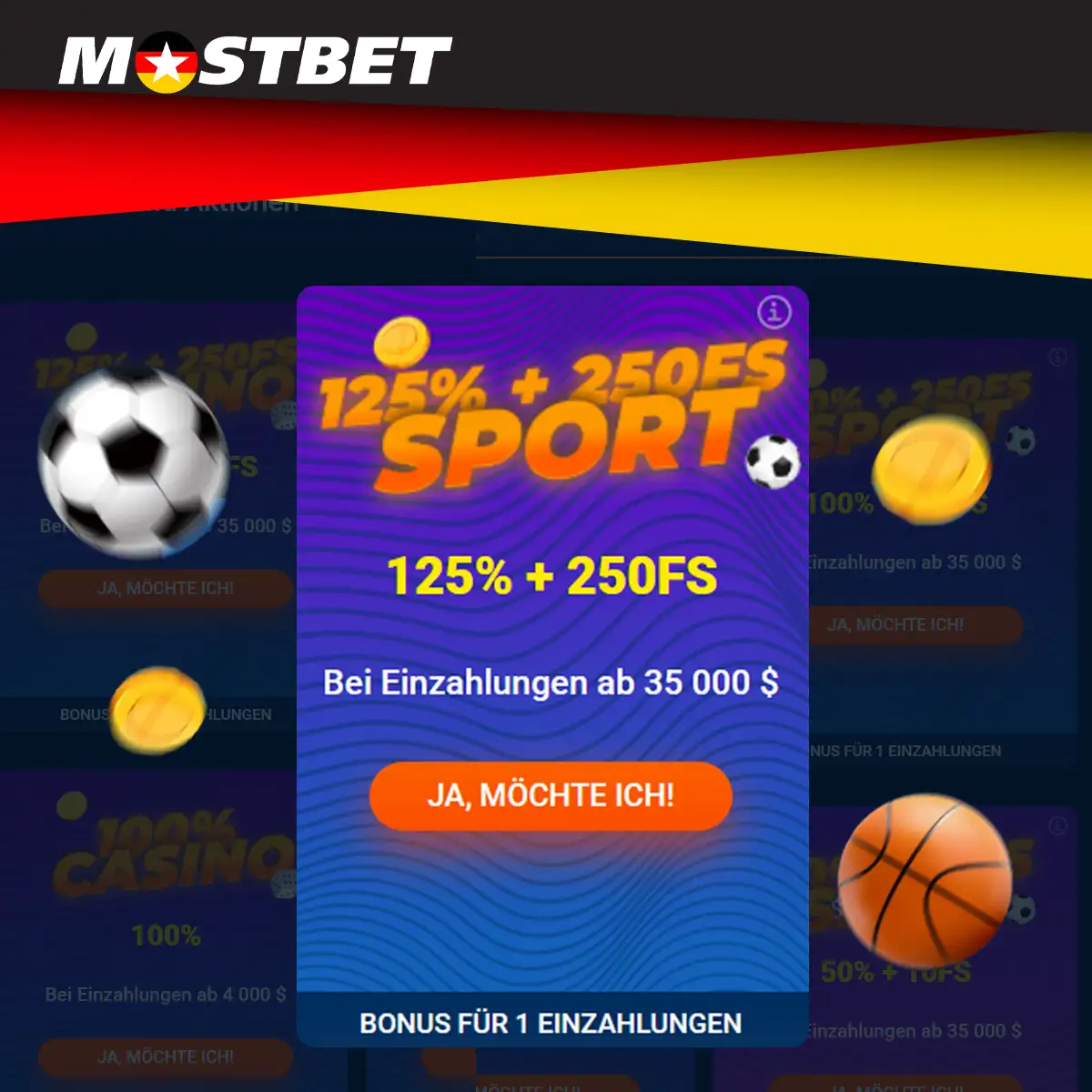 Mostbet Sport Willkommensbonus Übersicht