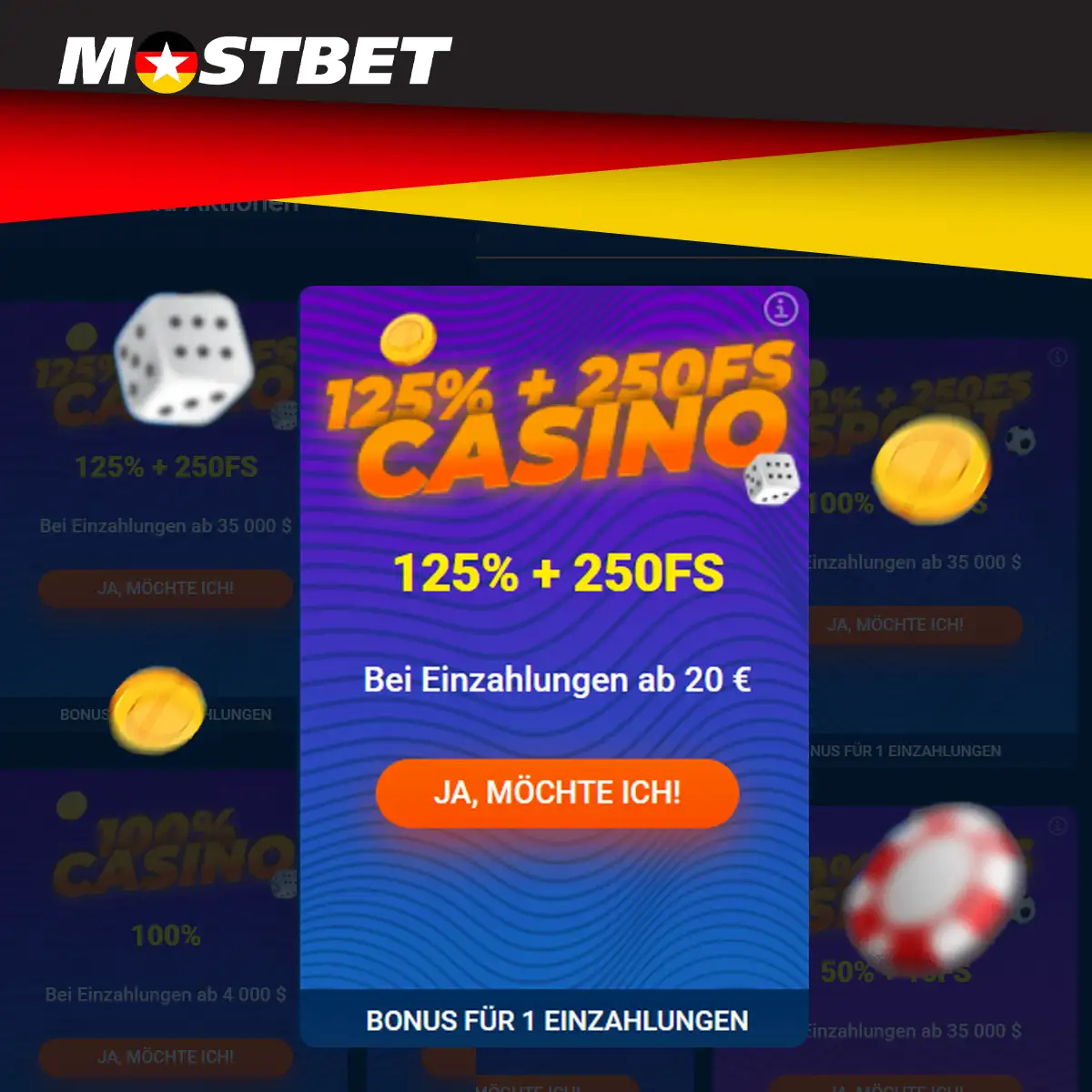 Mostbet Casino Willkommensbonus Übersicht