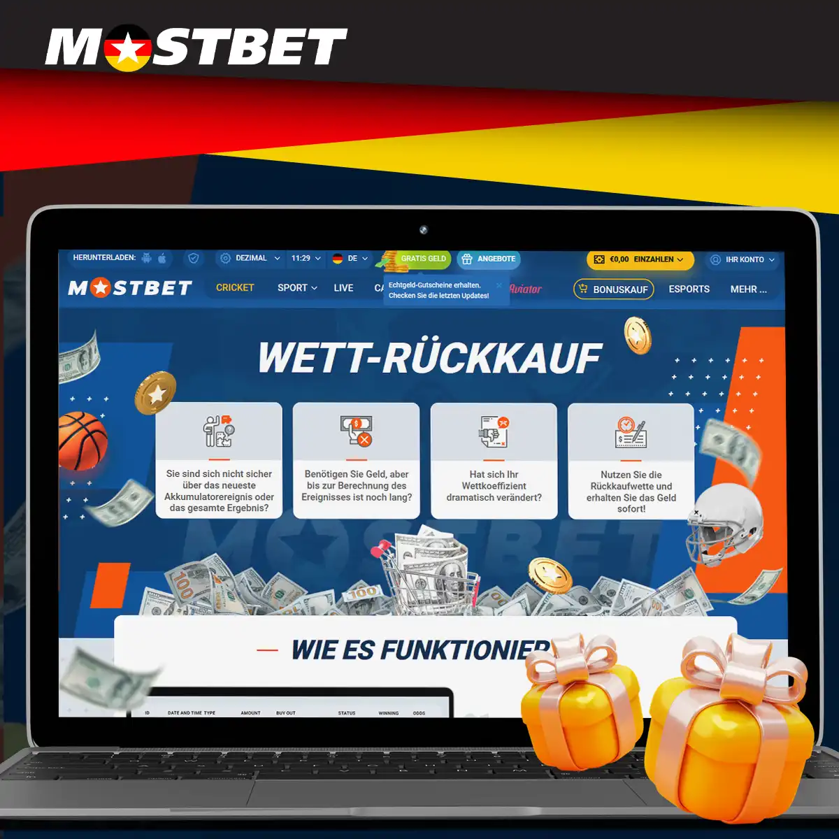 Wie bekomme ich einen Buyout-Bonus bei Mostbet?