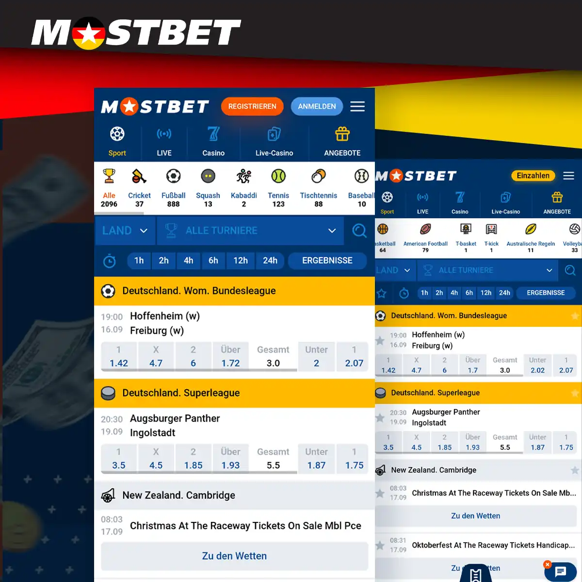 Auf welche Sportarten kann ich in der Mostbet-App wetten?