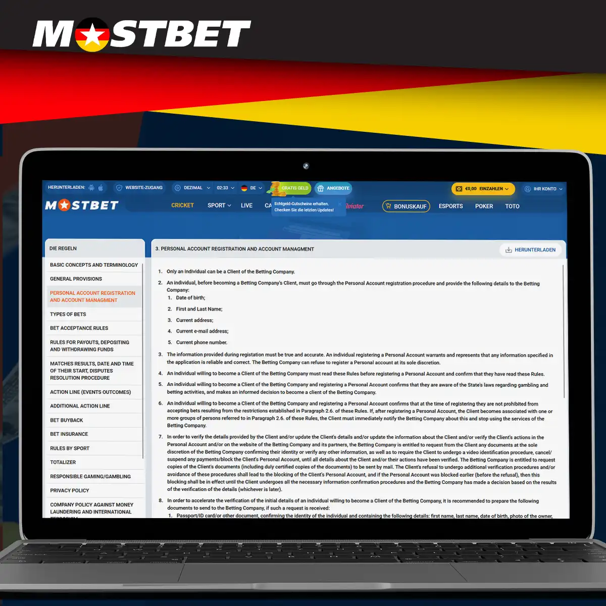 Wer kann sich bei Mostbet registrieren?