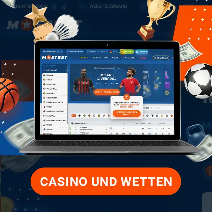 Große Auswahl an Casinospielen und Sportwetten bei Mostbet