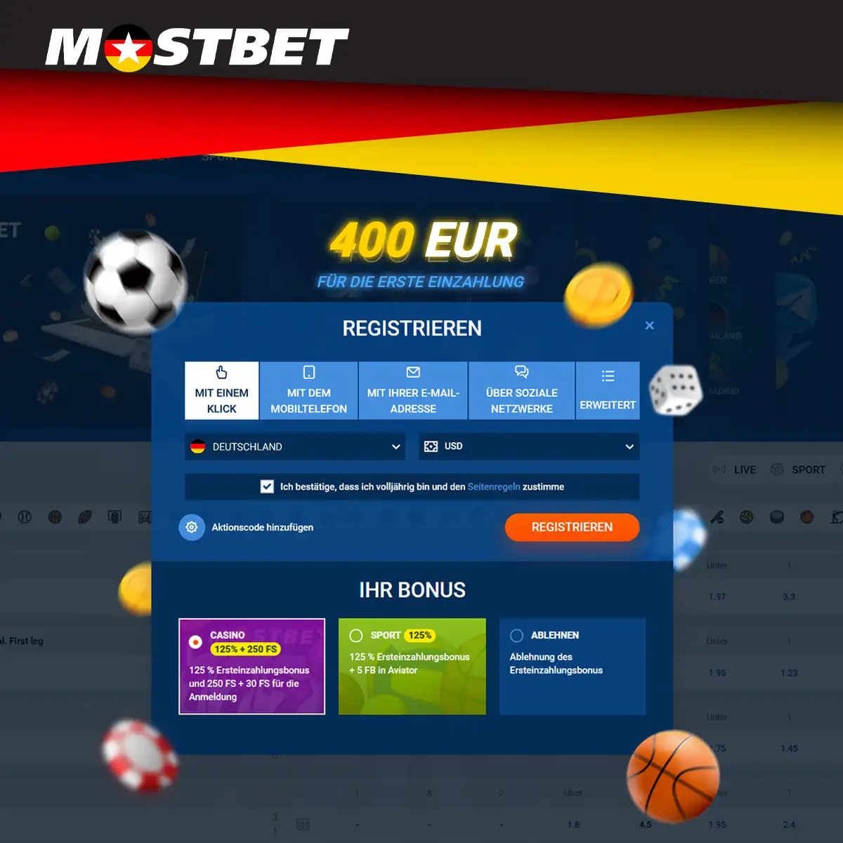 Schritt-für-Schritt-Anleitung zur Registrierung bei Mostbet Deutschland