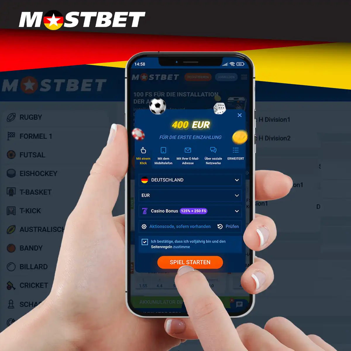 Schritt-für-Schritt-Anleitung für die Anmeldung bei Mostbet über ein Mobiltelefon